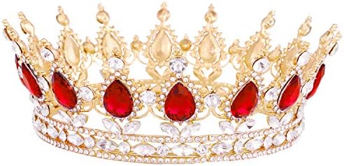 Vofler Queen Crown Headband - Gold Plated Alloy Rhinestone