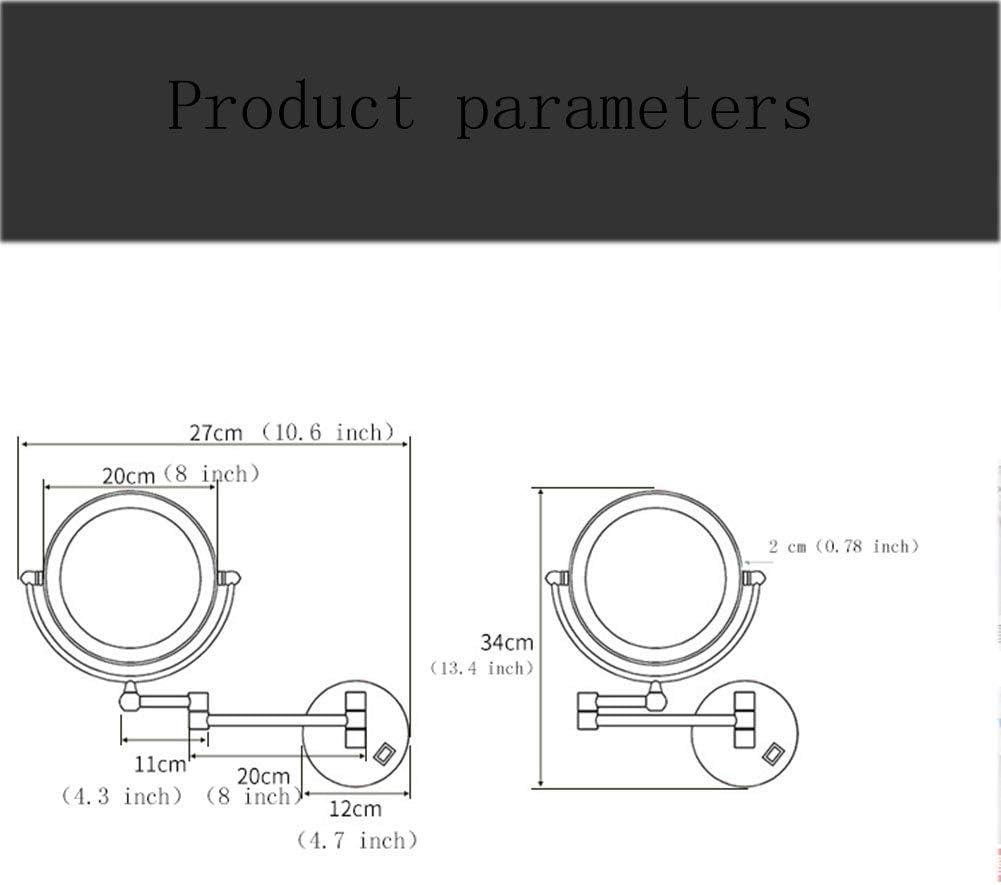 Wall Mounted Makeup Mirror with LED Light and Magnification