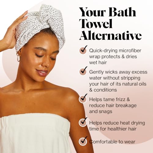 Kitsch Microfiber Hair Towel Wrap - Ultra Soft Quick Dry Anti-Frizz