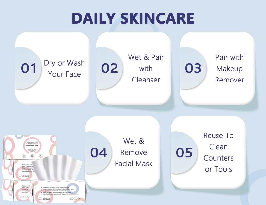 Ampmuze 80 Count Biodegradable Face Wipes