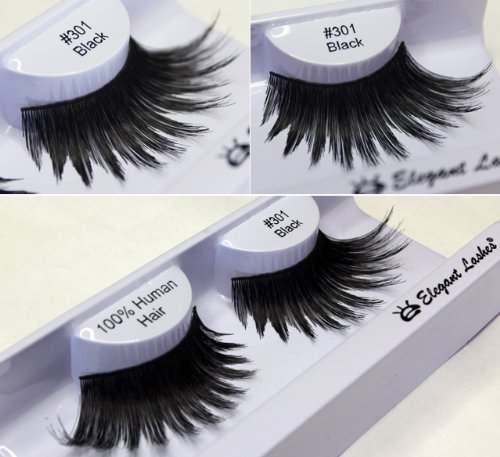 Elegant Lashes 301 Drag Queen Lash - Thick Long Black Human Hair