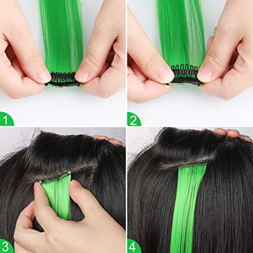 YaFex 12 Pcs Rainbow Clip In Hair Extensions
