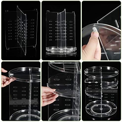 COYAHO 360 Rotating Makeup Organizer - Transparent Spinning Cosmetic Holder Shelf