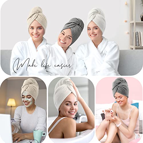 YFONG 3 Pack Large Microfiber Hair Towel Wrap 1