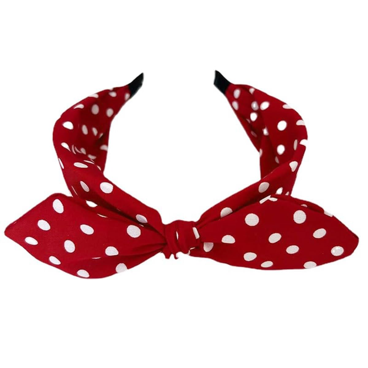 Deghew Red Polka Dot Bow Headband for Women and Girls