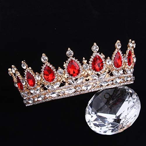 Vofler Queen Crown Headband - Gold Plated Alloy Rhinestone