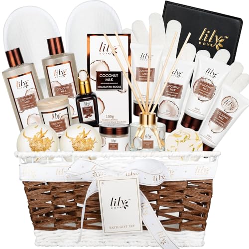 LILY ROY 18Pcs Spa Gift Basket Set for Women Men