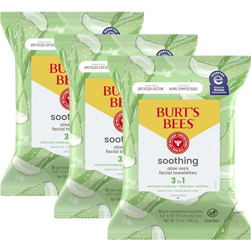 Burts Bees Aloe Vera Face Wipes 30 Ct 3-Pack 1