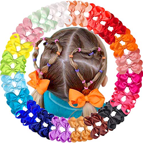 CLLOT 40Pcs 3 Inch Hair Bows for Girls with Alligator Clips