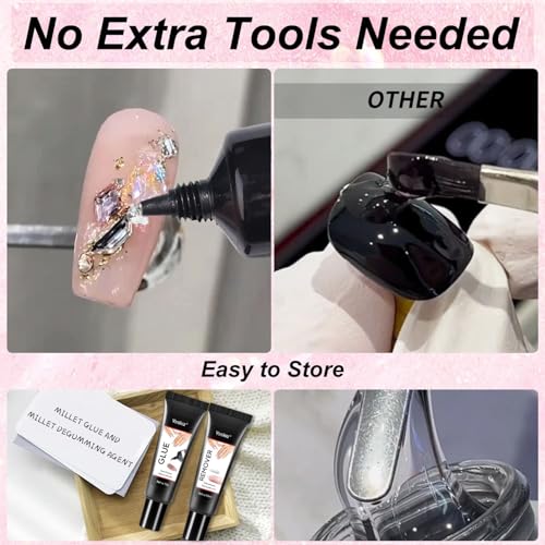 Wumawu Nail Glue Gel with Remover 10g 10ml Set