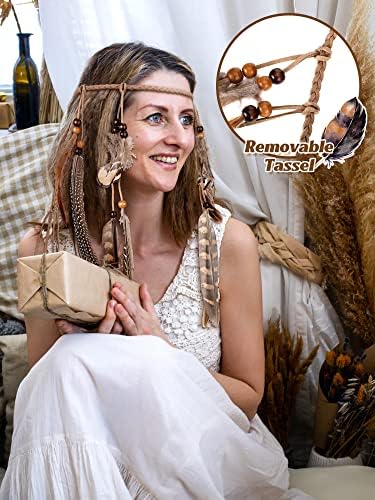 XunYee Feather Headband for Women - Hippie Costume Accessory