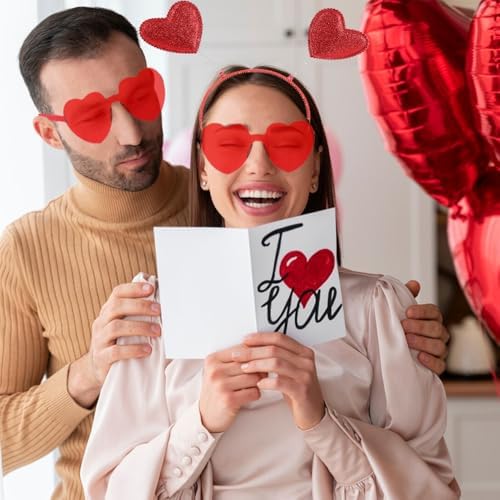 Yhobulis Heart Headband and Glasses Set