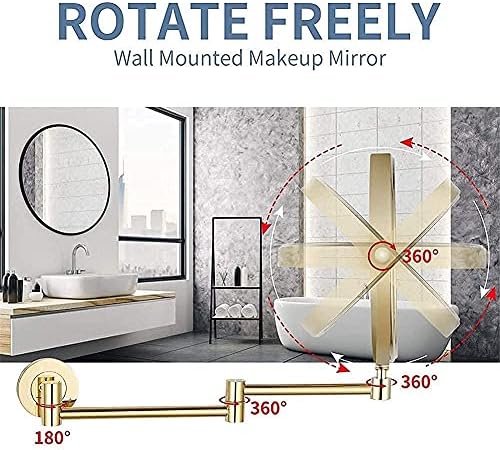 LCARY Wall Mirror with 10X Magnification Gold 1