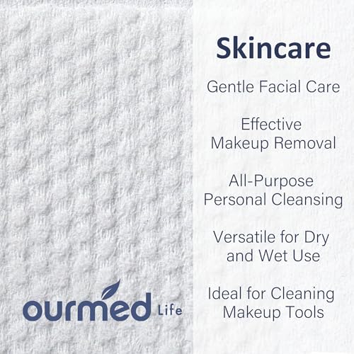 Ourmed Life Face Wipes 480 Count Biodegradable Clean Cloths for Sensitive Skin