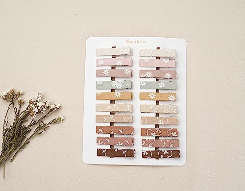 20pcs Alligator Hair Clips with Flower Embroidery for Girls and Women