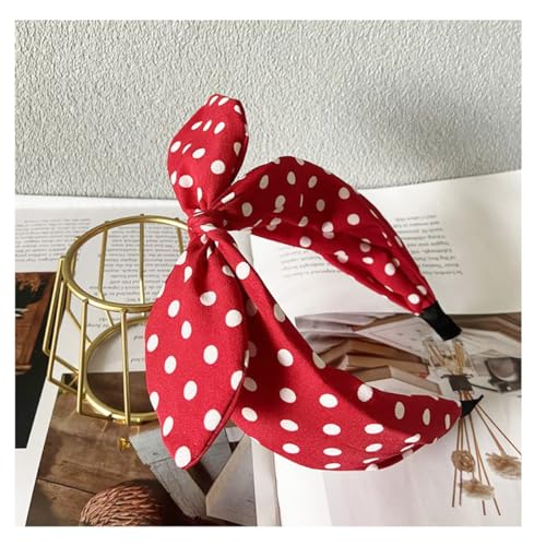 Deghew Red Polka Dot Bow Headband for Women and Girls