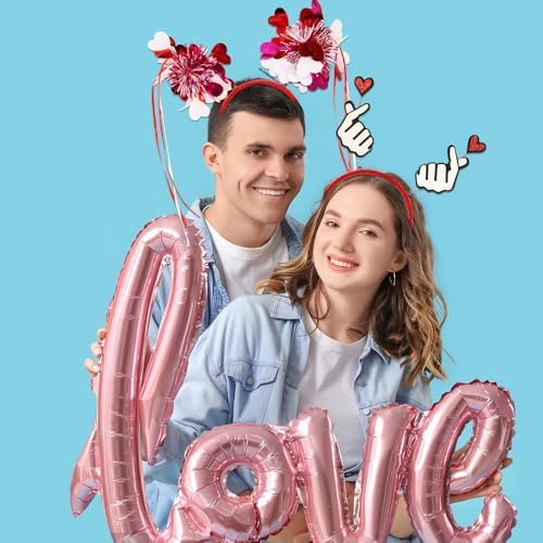 Sparkly Heart Valentine Headband for Women