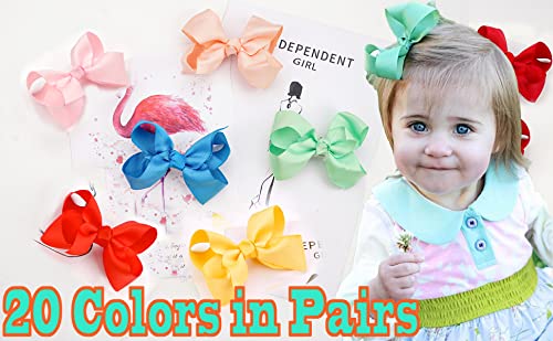 CLLOT 40Pcs 3 Inch Hair Bows for Girls with Alligator Clips