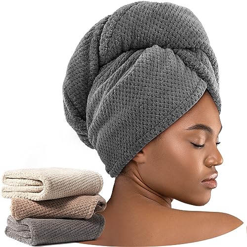 Umisleep 3 Pack Microfiber Hair Towel Wrap for Curly Hair