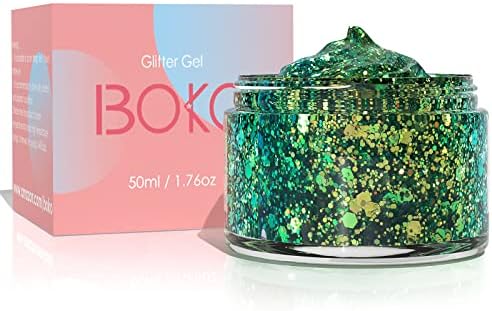 Boko Body Glitter Gel Green 176oz Chameleon Sequins