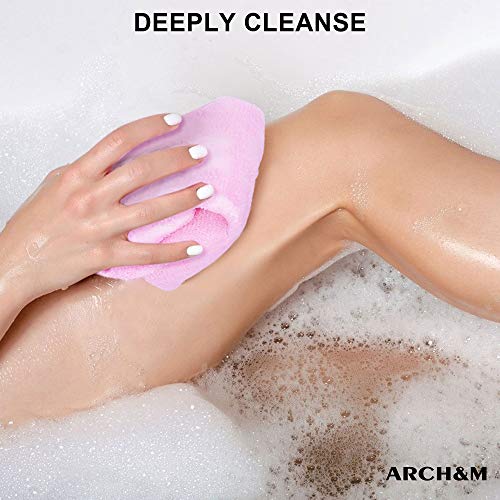 ARCHM 12-Pack Exfoliating Washcloth for Back Scrubbing