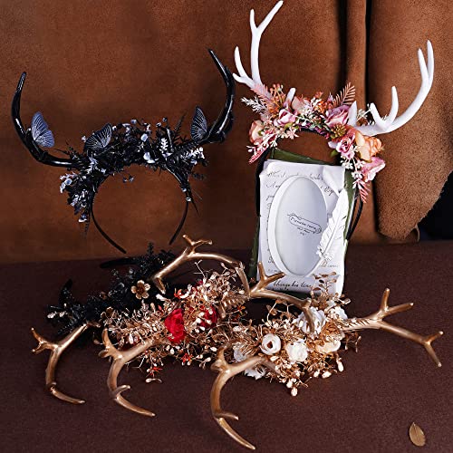 MOSTORY Gothic Black Deer Antlers Headband for Women Girls