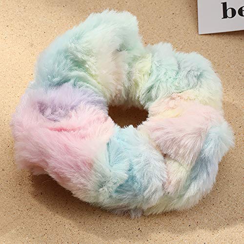 DINPREY 6 Pcs Leopard Towel Scrunchies for Hair Drying