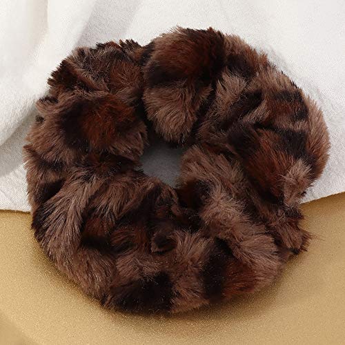 DINPREY 6 Pcs Leopard Towel Scrunchies for Hair Drying