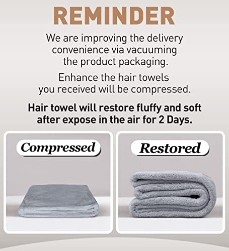 Hicober Microfiber Hair Towel Set 3-Pack Anti-Frizz Drying Wrap