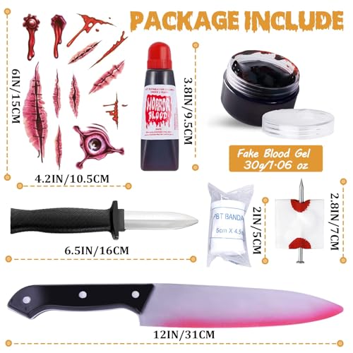 18 Pcs Halloween Fake Knife Costume Props Set