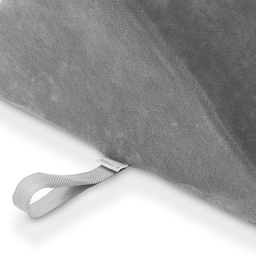 Saloniture Triangle Wedge Massage Table Bolster Pillow - Gray Velour