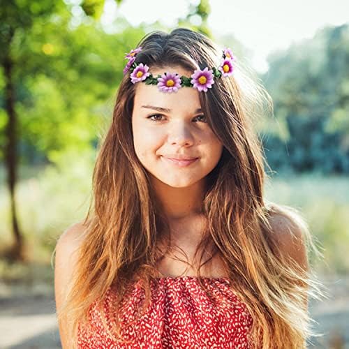 Lawie 10 Pack Boho Flower Crowns with Ribbon