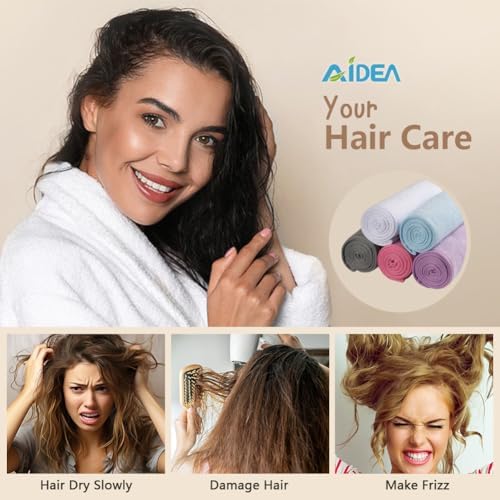 AIDEA Microfiber Hair Towel Wrap 5 Pack