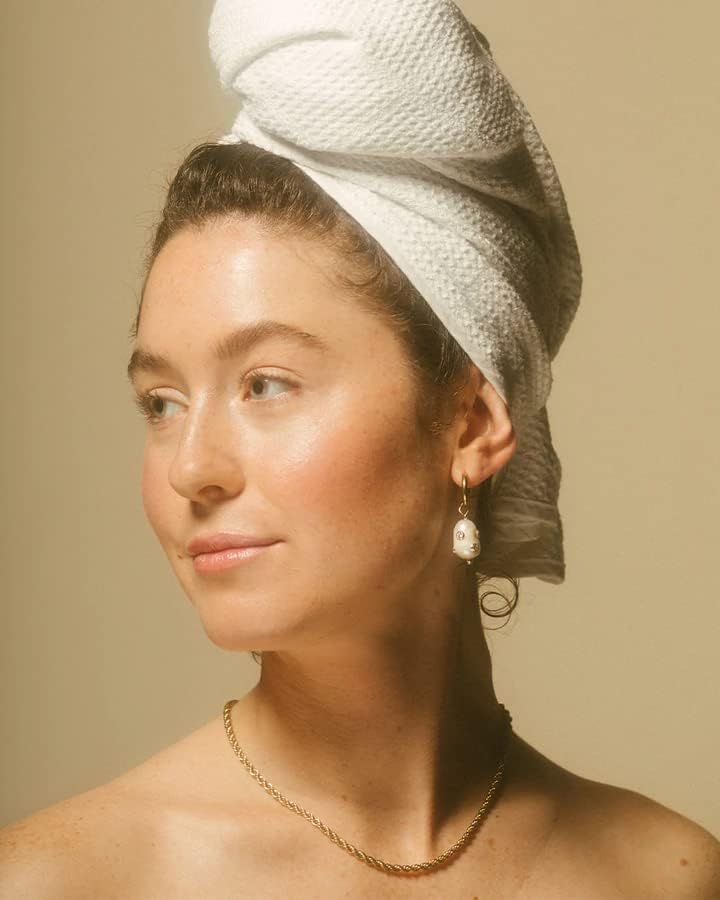 CROWN AFFAIR - Microfiber Hair Towel White 32x38 Inches