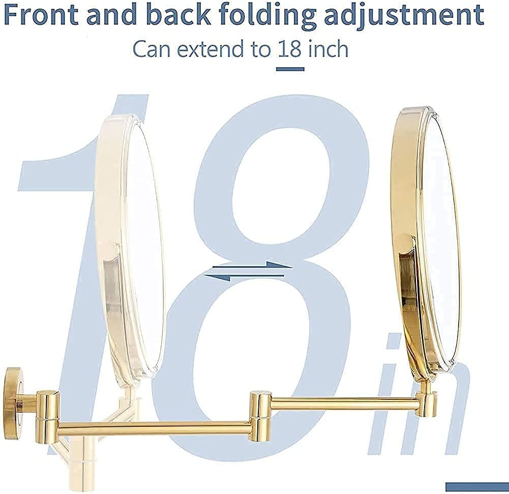 LCARY Wall Mirror with 10X Magnification Gold 1