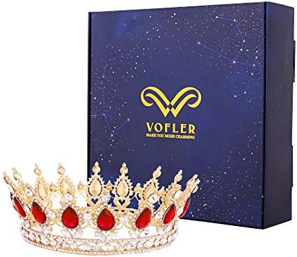 Vofler Queen Crown Headband - Gold Plated Alloy Rhinestone