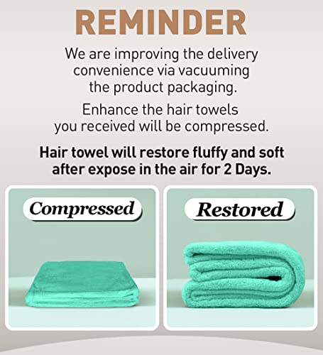 Hicober Microfiber Hair Towel Wrap - Purple Green Grey Pack of 3