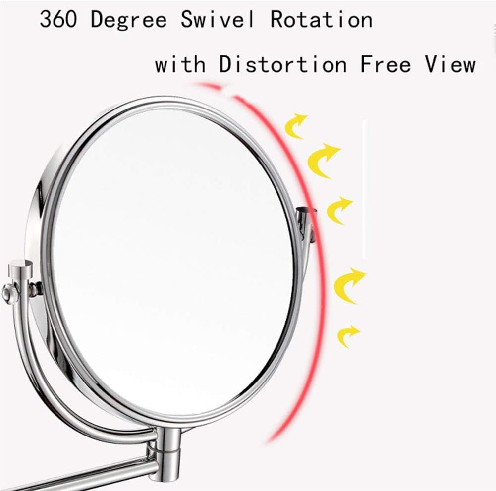 DEIHGE Wall Mounted Makeup Mirror with 360 Degree Swivel and 10x Magnification