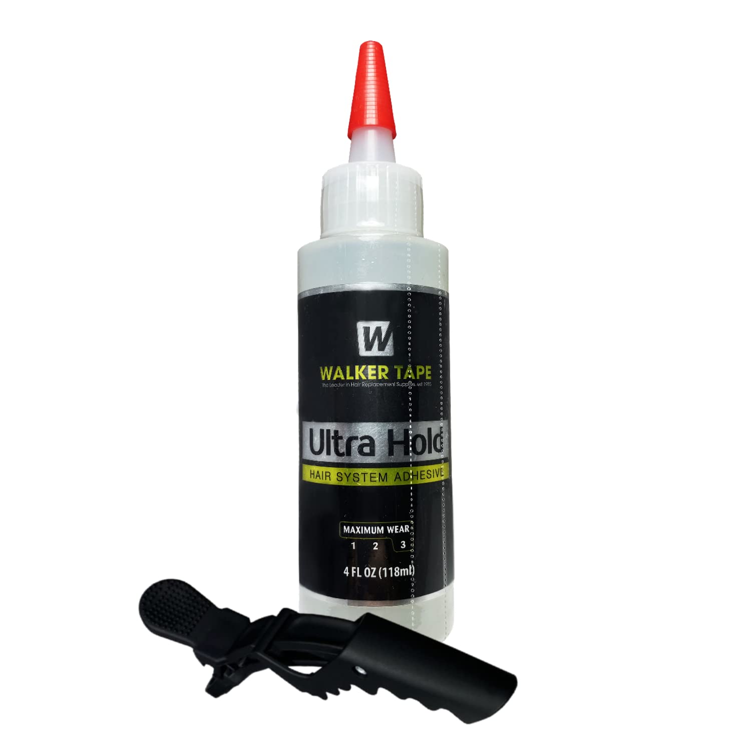 Ultra Hold Hair System Adhesive 4oz with Clips