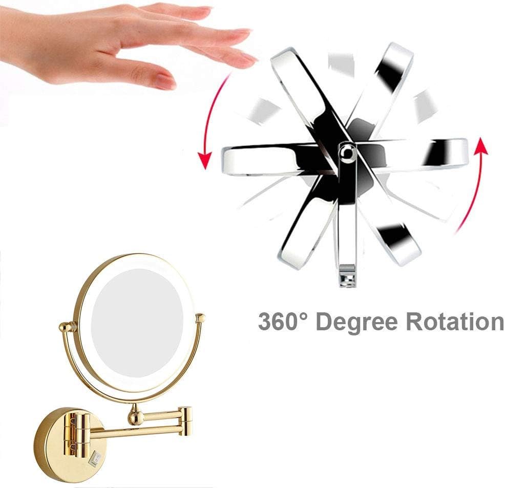 Wall Mounted Makeup Mirror with LED Light and Magnification