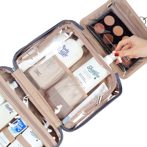 NISHEL Travel Toiletry Bag for Women - Large Capacity Aegean-Blue