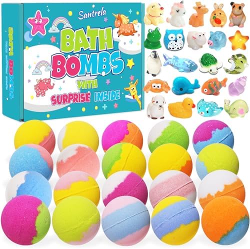 Santrela Kids Bath Bombs with Surprise Toys 20 Pack
