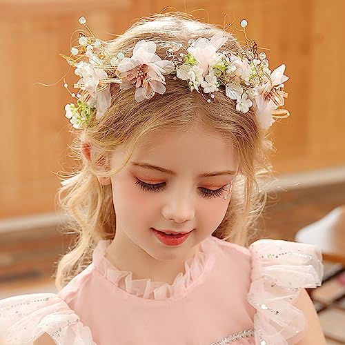 Ever Fairy Princess Flower Crystal Headpiece Pink