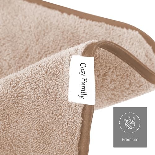 Cosy Family 10 Pack Makeup Remover Cloths - Soft Microfiber 12x12 in Brown