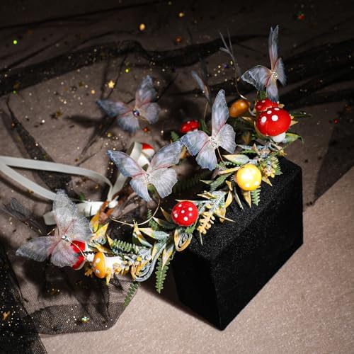 Butterfly Flower Crown Headband for Women Girls Halloween