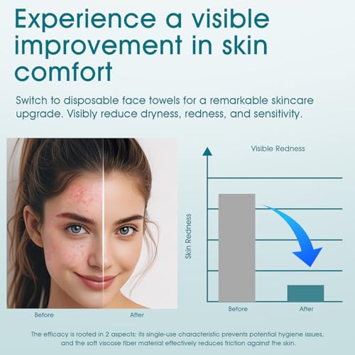 Astraescly XL Face Towel 10x12 Inches 50 Ct Dual-Side Biodegradable