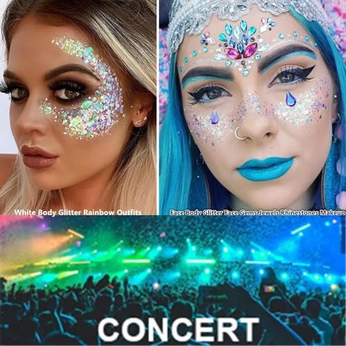 Go Ho 2PCS Fairy White Body Glitter Gel