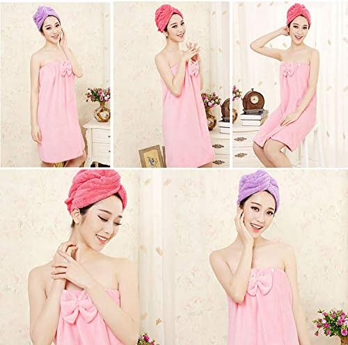 ADOGO Microfiber Hair Towel 2-Pack - Pink Purple