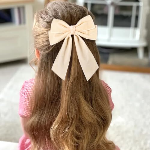 2PCS Velvet Hair Bow Clips for Women Girls Fall Kids Teens