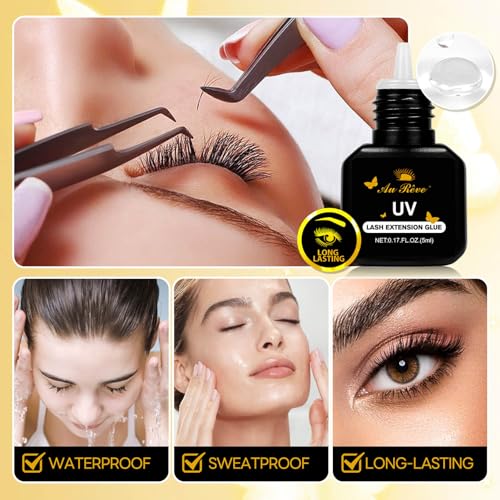 AuReve UV Eyelash Glue 5ml 1-Second Quick-Drying